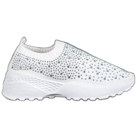 Diamantique Sportskor med kristaller vit