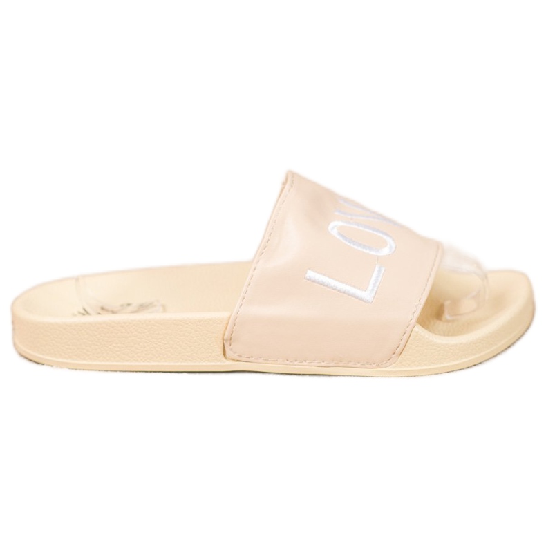 Small Swan LOVE &amp; HATE Eco Leather Tofflor beige
