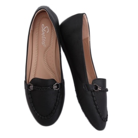 Svart kvinnors loafers A8636 Svart