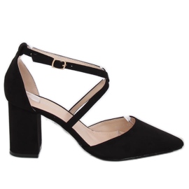 Pumps höga klackar snitt svart D85-5 Svart