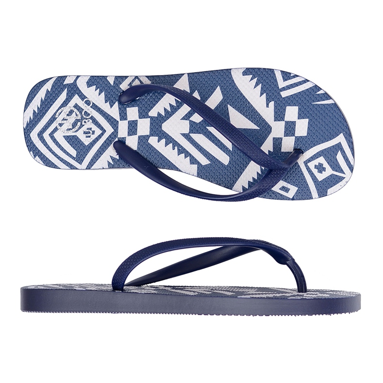 Lu Boo Dam Marinblå Aztec Flip Flops Havanna