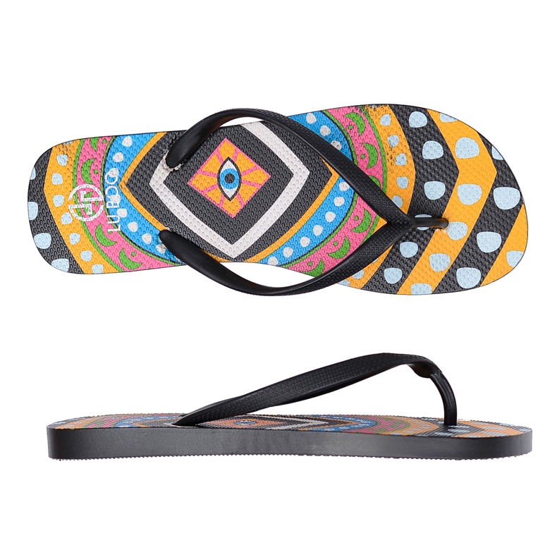 Lu Boo | Pin-up Black Aztec Havanna flip-flops mångfärgad