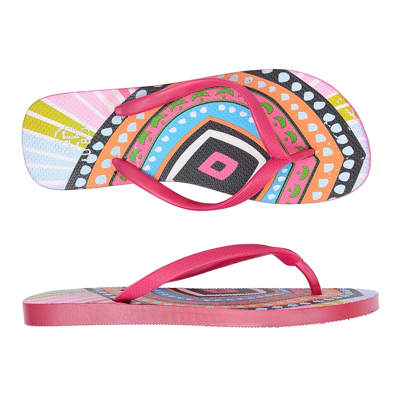 Lu Boo | Szałowe Pink Aztec Havanna flip -flops rosa