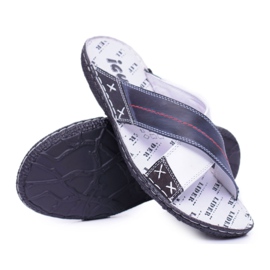 Iguana Marinblått Lätt Läder Herr Tofflor Okej