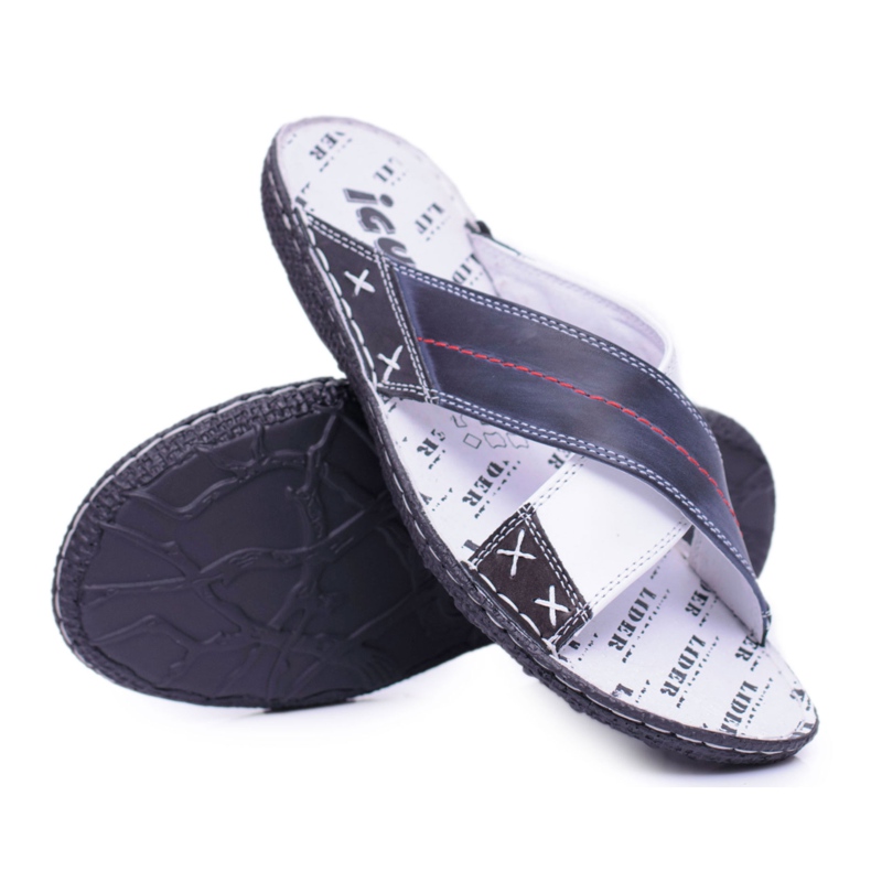 Iguana Marinblått Lätt Läder Herr Tofflor Okej