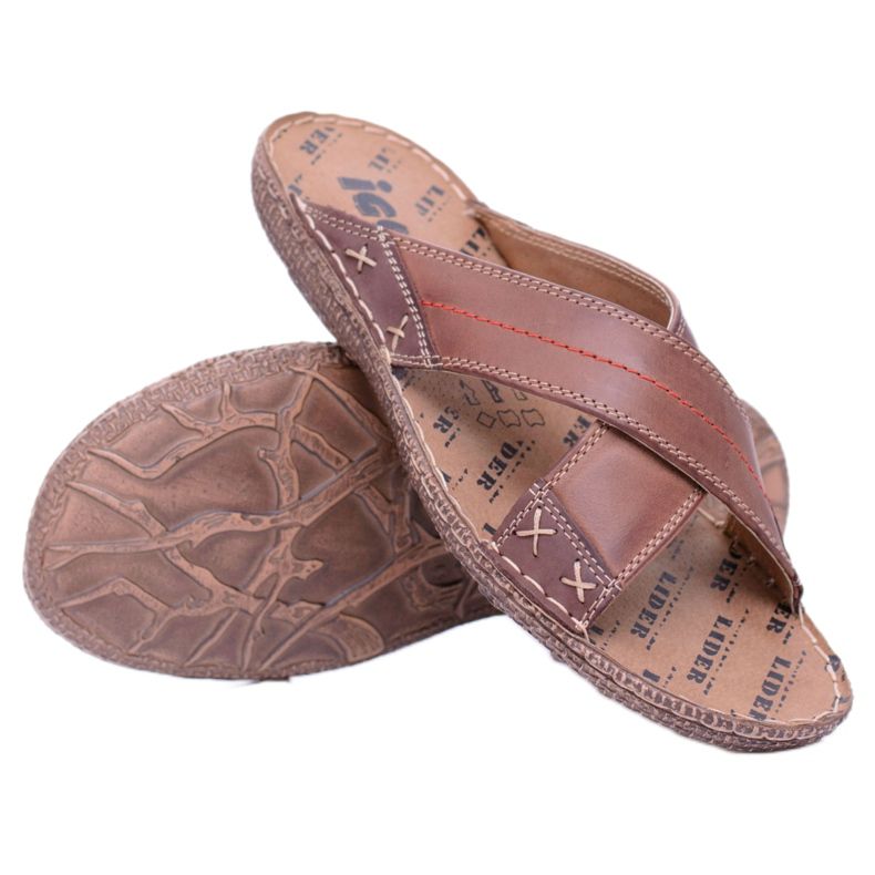 Iguana Brun Ljusläder Herr Tofflor Okej