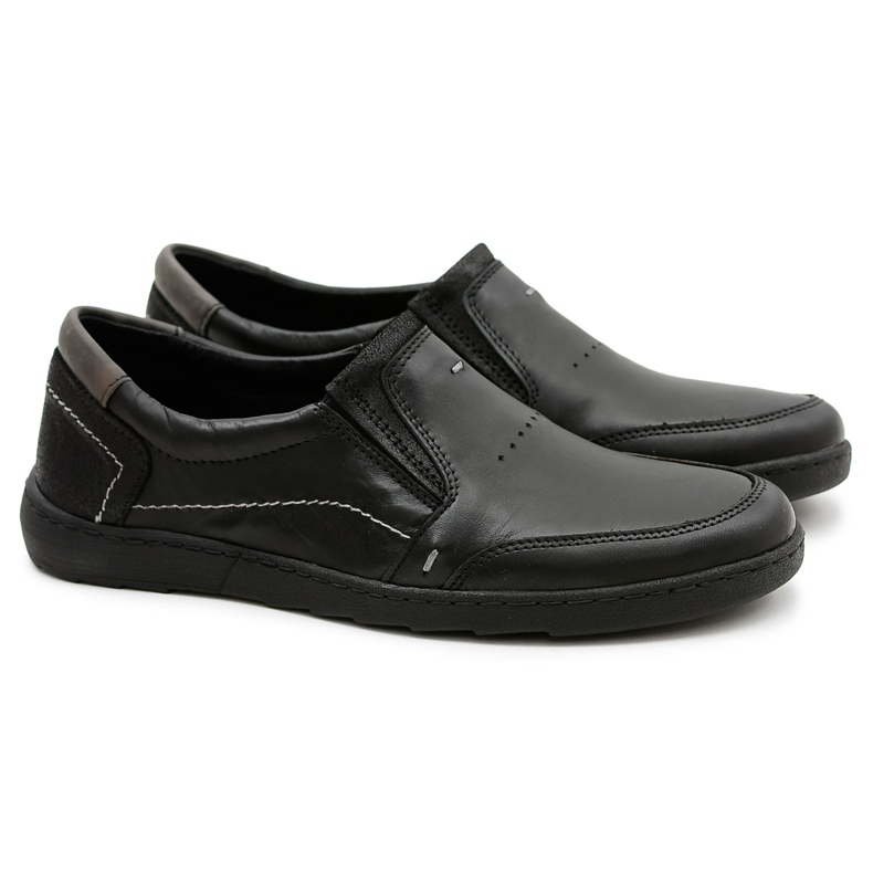KOMODO Klassiska svarta Slip-on Reno-skor för män