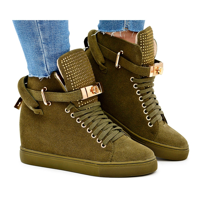 Dam Sneakers Lu Boo Mocka Gyllene Hänglås Olive Elani grön
