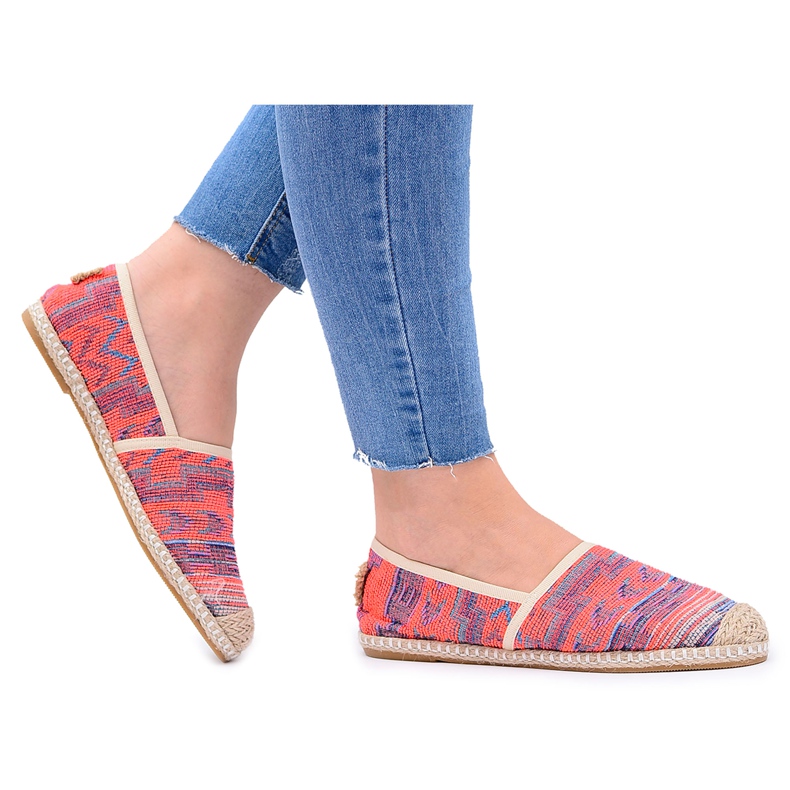 Lu Boo | Damlinne Espadrilles Aztec Coral Bimbi rosa