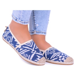 Lu Boo | Aztec Bimbi Blue Linen Espadrilles för kvinnor blå