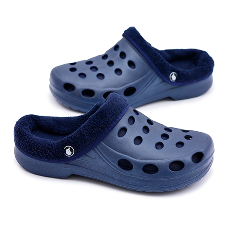 Flameshoes Varma tofflor för herrar Marinblå Crocs Eva