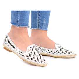 Lu Boo | White Lordsy Snygga Openwork Ballerinas vit