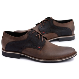 Neex | Kontrollbruna läderpolska herrskor