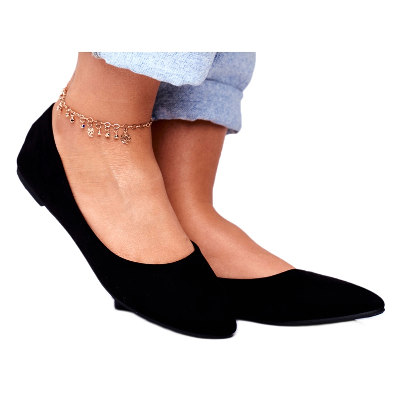 PS1 Svarta Ballerinor i mocka för kvinnor Bueno