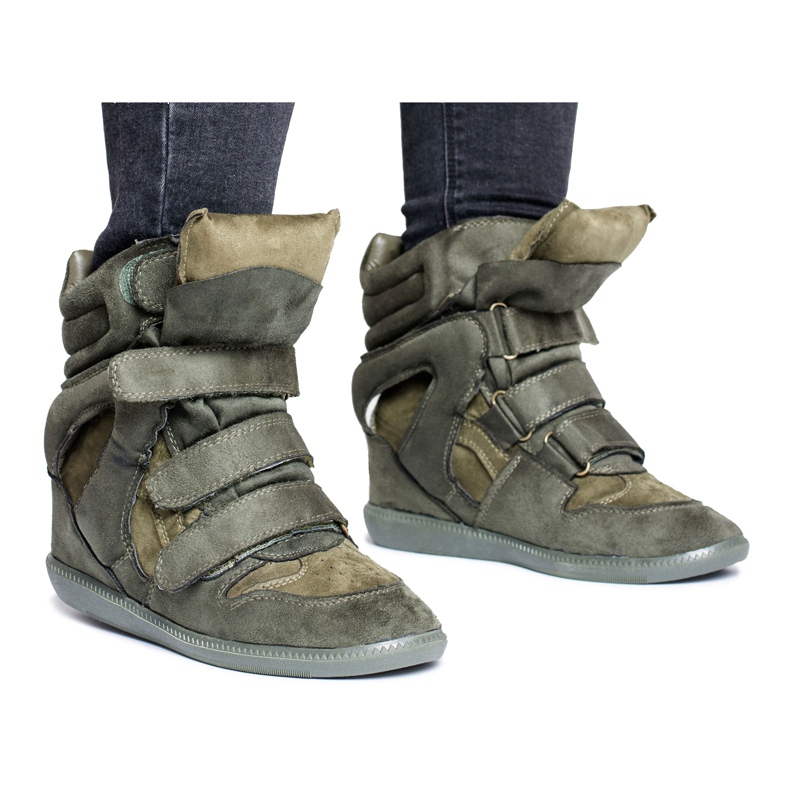 Lu Boo -sneakers för kvinnor med kardborrebandage Olive Alexis grön