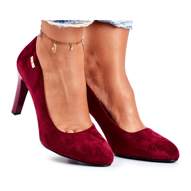 Burgundy mockapumpar för kvinnor på en bar Sergio Leone Campbell röd