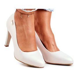 Pumps för kvinnor Pearl Beige på en pelare Sergio Leone Campbell