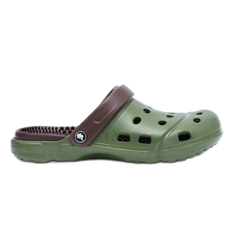 Flameshoes Herrträdgårdstofflor Kroks Eva Green brun grön