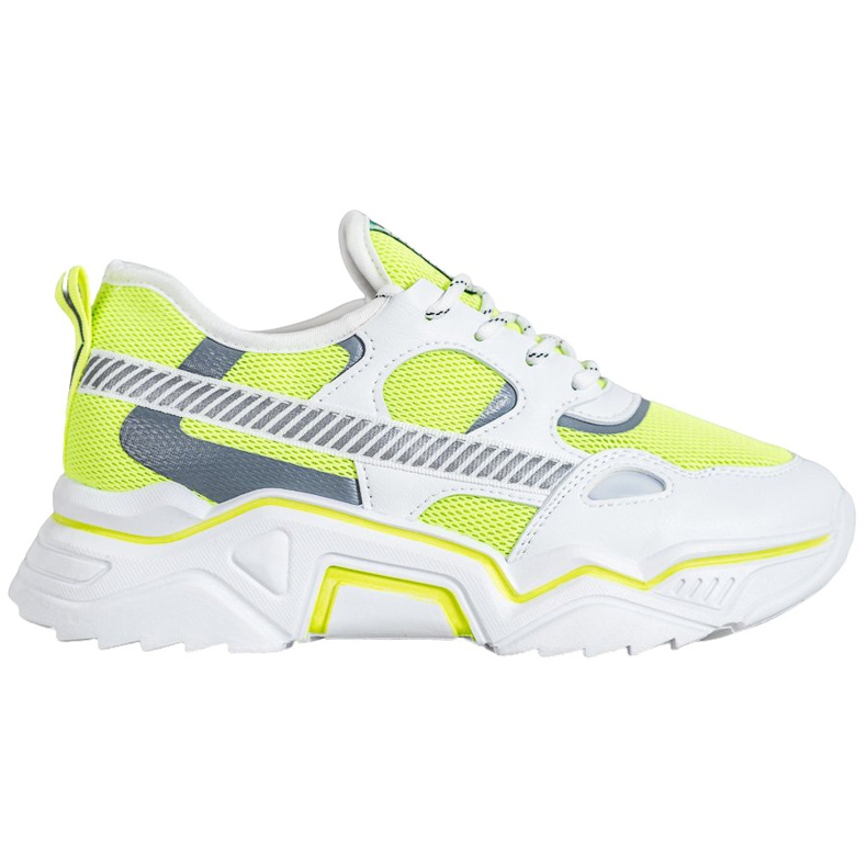 SHELOVET Neon sneakers vit gul