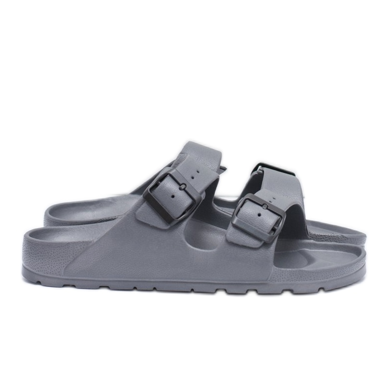 Flameshoes Grå trädgårdsljus tofflor för män