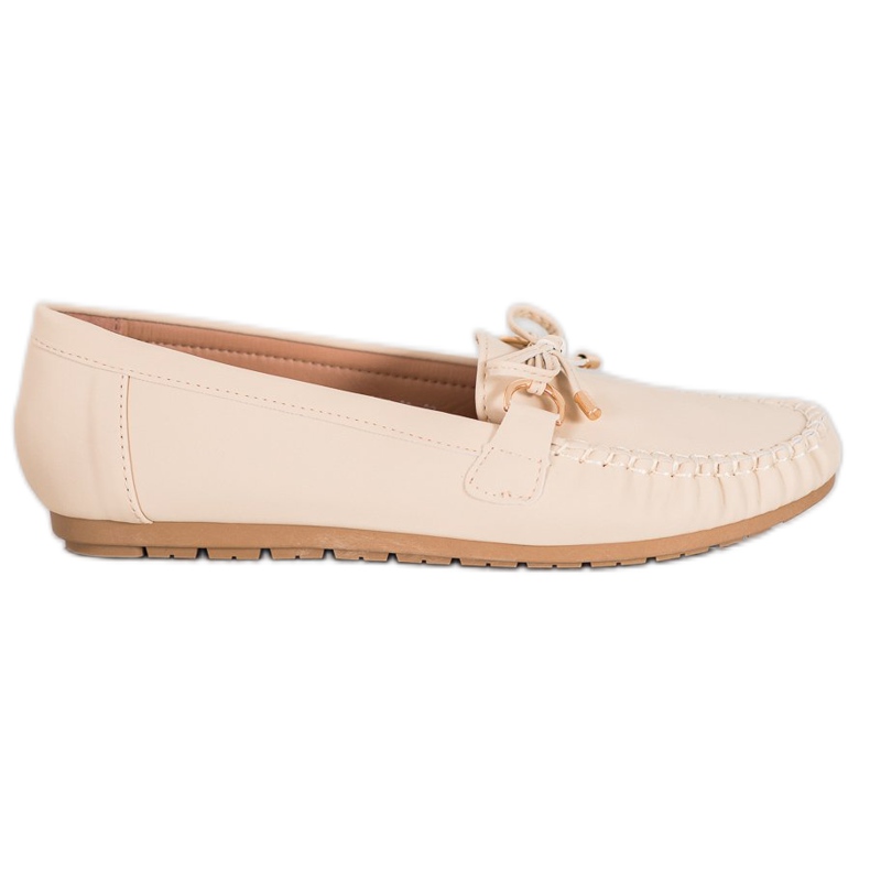 Diamantique Beige loafers med ekoläder