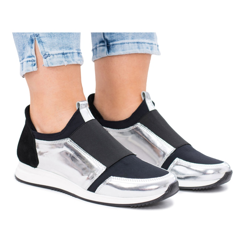 Butmil Sport Slip-on skor naturläder Selavi svart grå