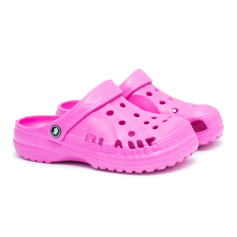 Flameshoes Tofflor för en pojke, flickor, barns skumrosa crocs