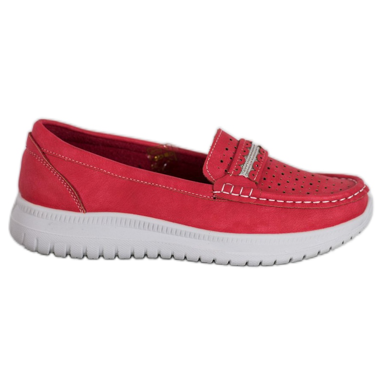 Small Swan Loafers på plattformen röd