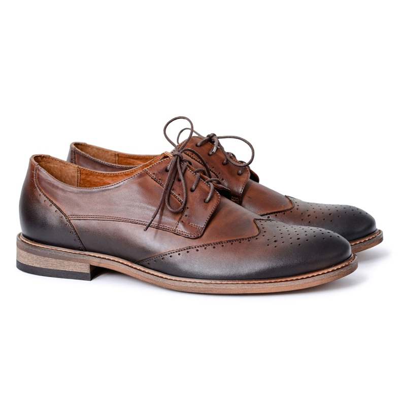 Nikopol Brown Leather Eleganta skor Herr brun