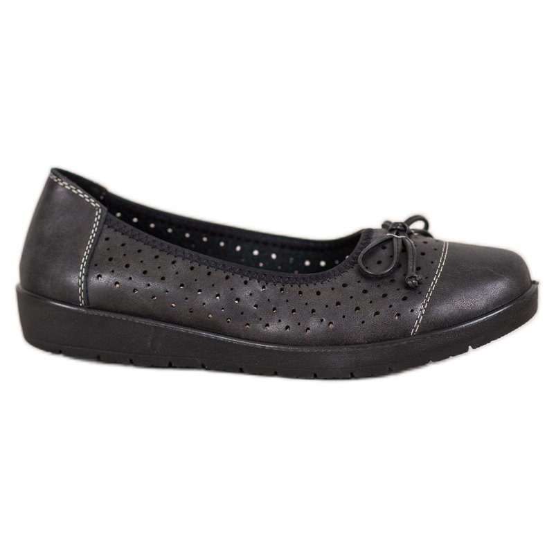 SHELOVET Openwork Ballerina På Paltform svart