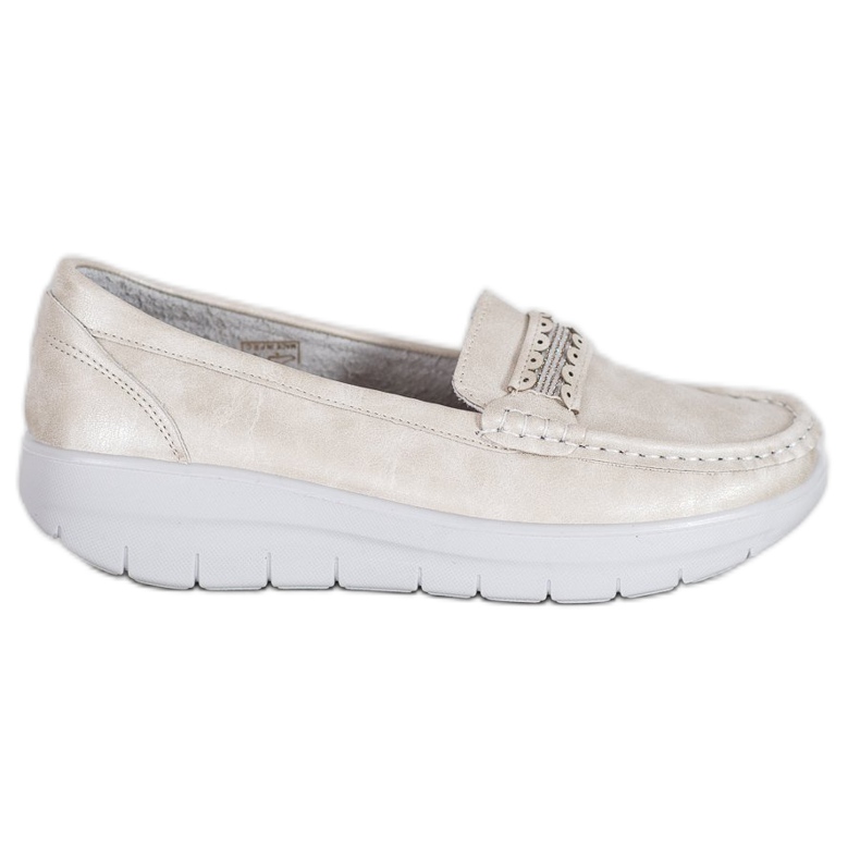 SHELOVET Bekväma loafers på plattformen gul