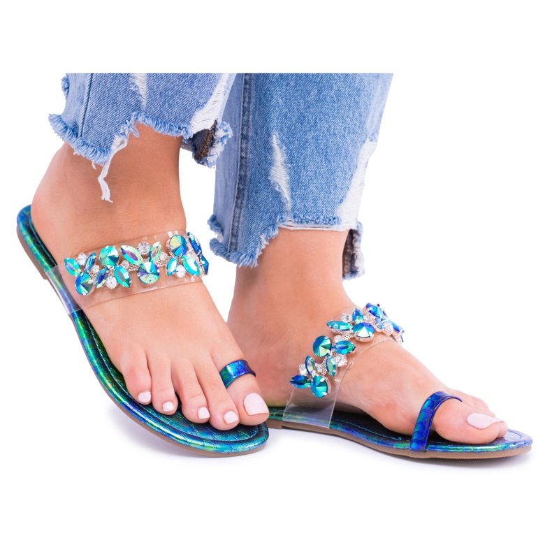 Lu Boo Elegant Bensin Tofflor Paljetter Tanut mångfärgad