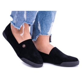 Lu Boo Black Slip-on Damskor Sneakers Hayden Mocka svart