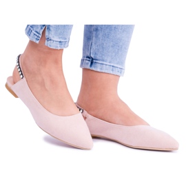 Lu Boo rosa mockaballerinor i Spitz Rhinestones Macron