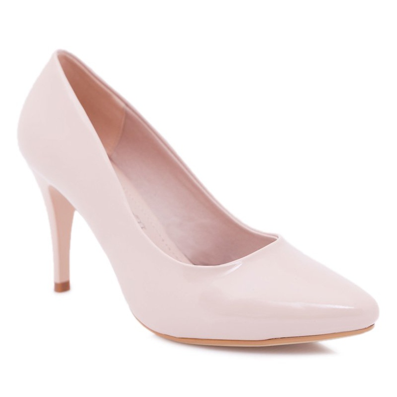 Kvinnors höga klackar Sergio Leone Lacquered Beige Greca