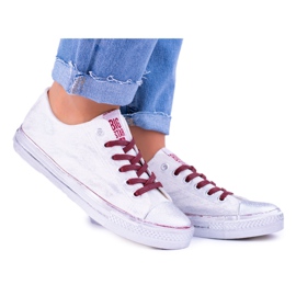 Big Star vita silverpläterade sneakers BB274014