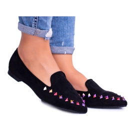 Lu Boo Black Lords Iridescent Jets Suede Spike svart