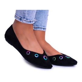 Lu Boo Black Ballerina In Spitz Gasoline Eyelets Octavia svart