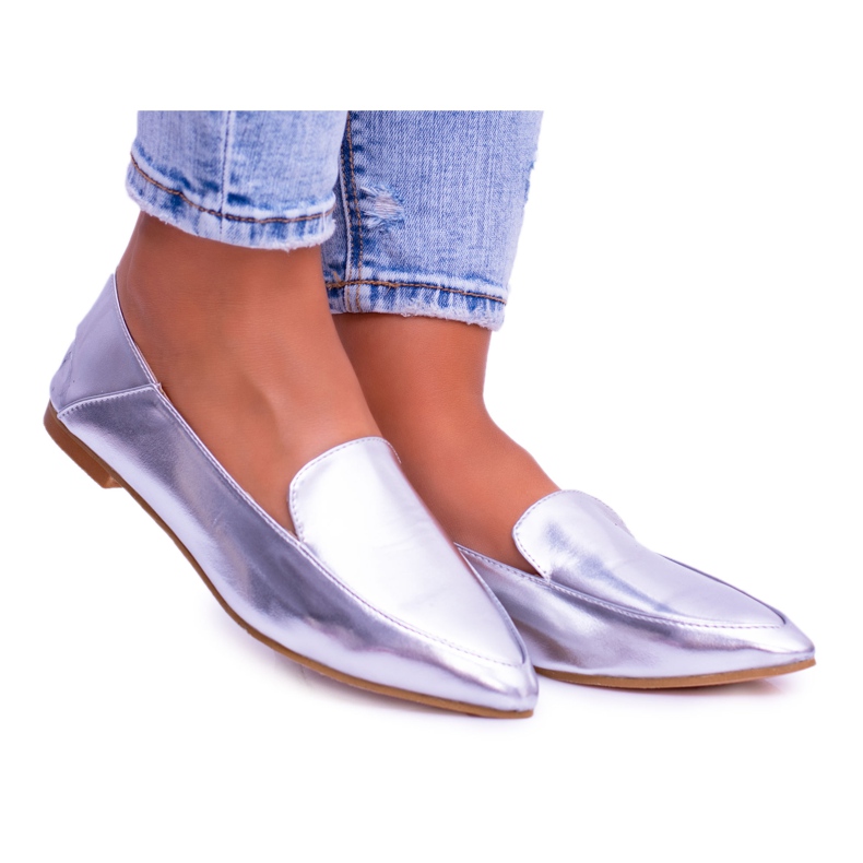Silver Mirrored Loafers för kvinnor Lu Boo Mireldo grå