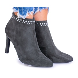 Vinceza Olivstövlar för kvinnor på en högklackig nit Bemi grön