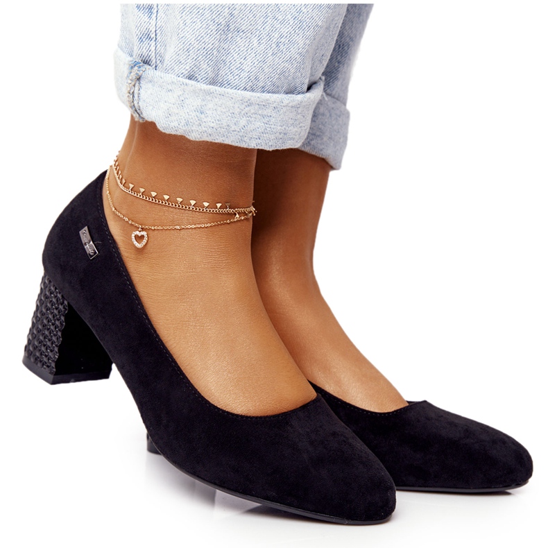 Sergio Leone Black Suede Pumps Selva2 svart