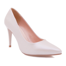 Sergio Leone Pearl Pumps Stilettos Naken Feliciana beige