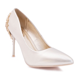 FB1 Kvinnors guldstiletter med Larento -dekoration gyllene