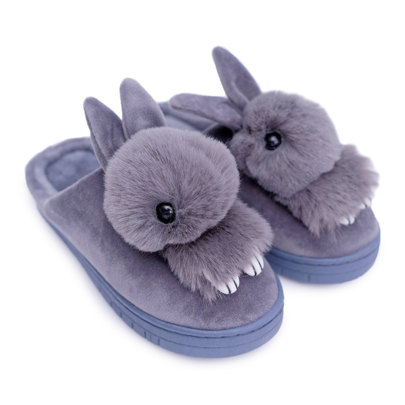 Klassiska tofflor för kvinnor med kaningrå Howi