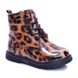 Barnskor uppvärmda med pälsfångare Panterka Darsin brun