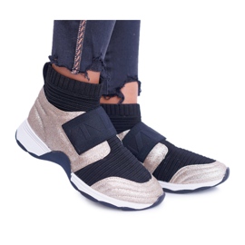 Kvinnors sportskor Lu Boo med en socka guld Glitter Phantom svart mångfärgad