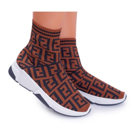 Kvinnors sportskor High Sock Brown Press brun