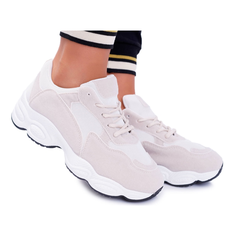 NFR Kvinnors sportskor mocka Beige och vit Lollipop brun