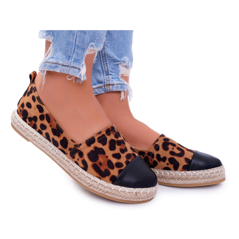 NFR Kvinnors Espadrilles Leopard Flaty brun