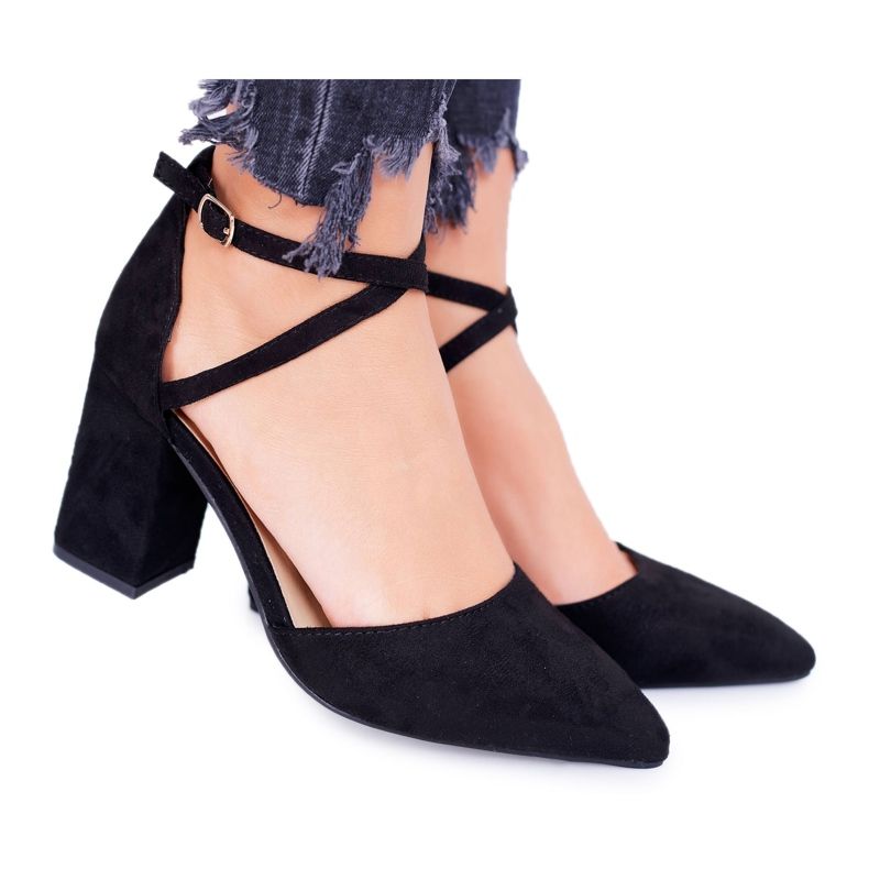 PS1 Kvinnors pumpar på en häl i Spitz Black Cosmo svart